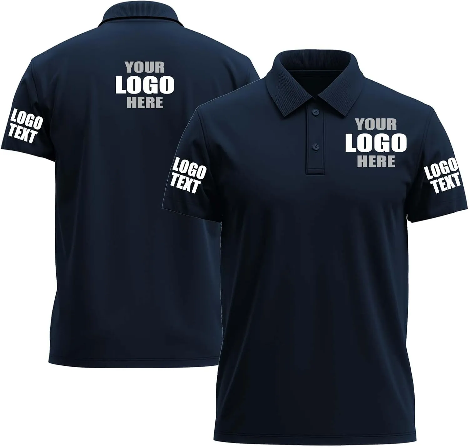 Custom Polo Shirts Desgin Your Own Text/Logo/Photo Personalized Golf Work Polo Customized FrontBack Embroidered Print