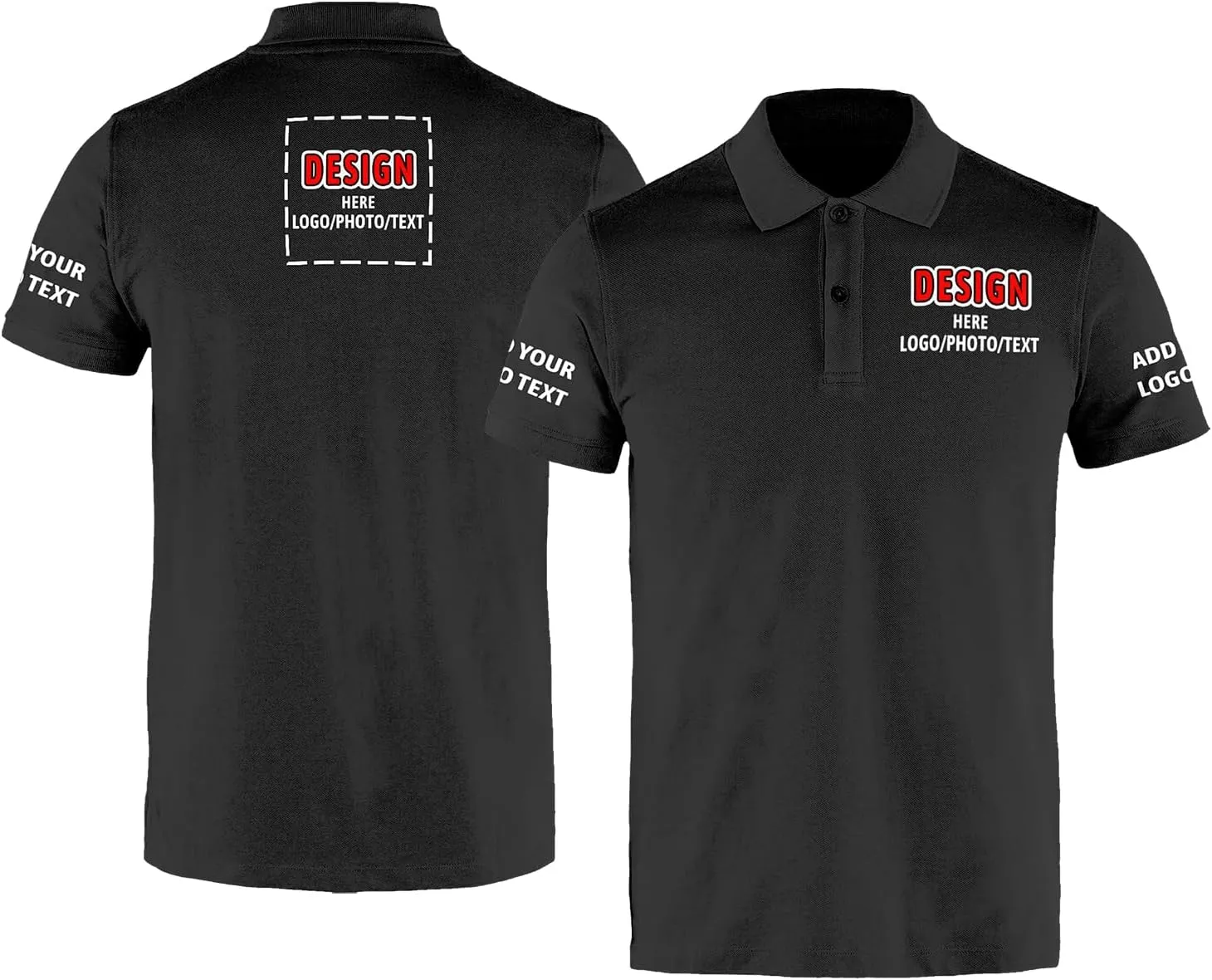 Custom Polo Shirts for Men Personalized Shirt Golf Jersey Customized Text Logo FrontBack Embroidered Print
