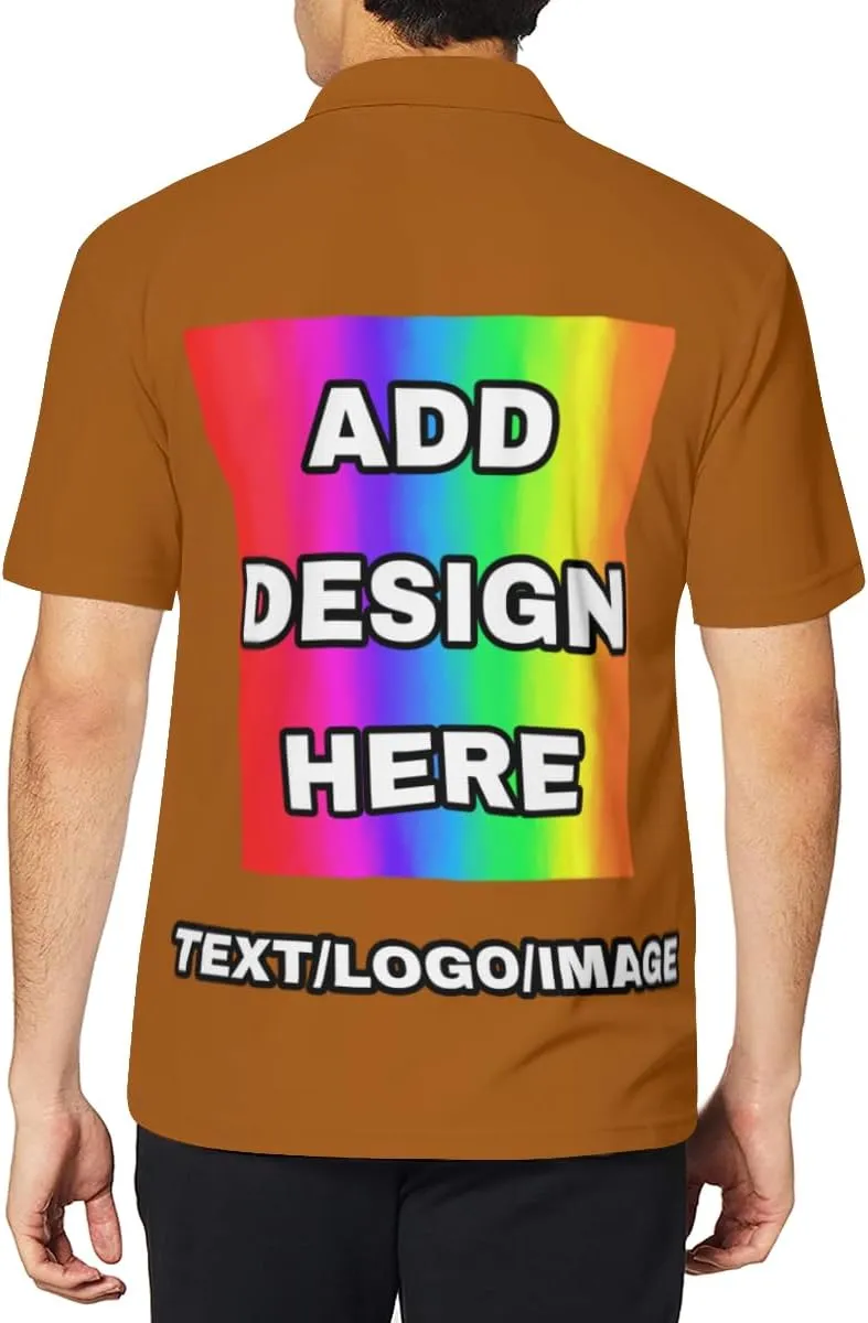 Custom Polo Shirts for Men Women Design Your Own Printed Front Back and Sleeve Personalized with Logo & Text