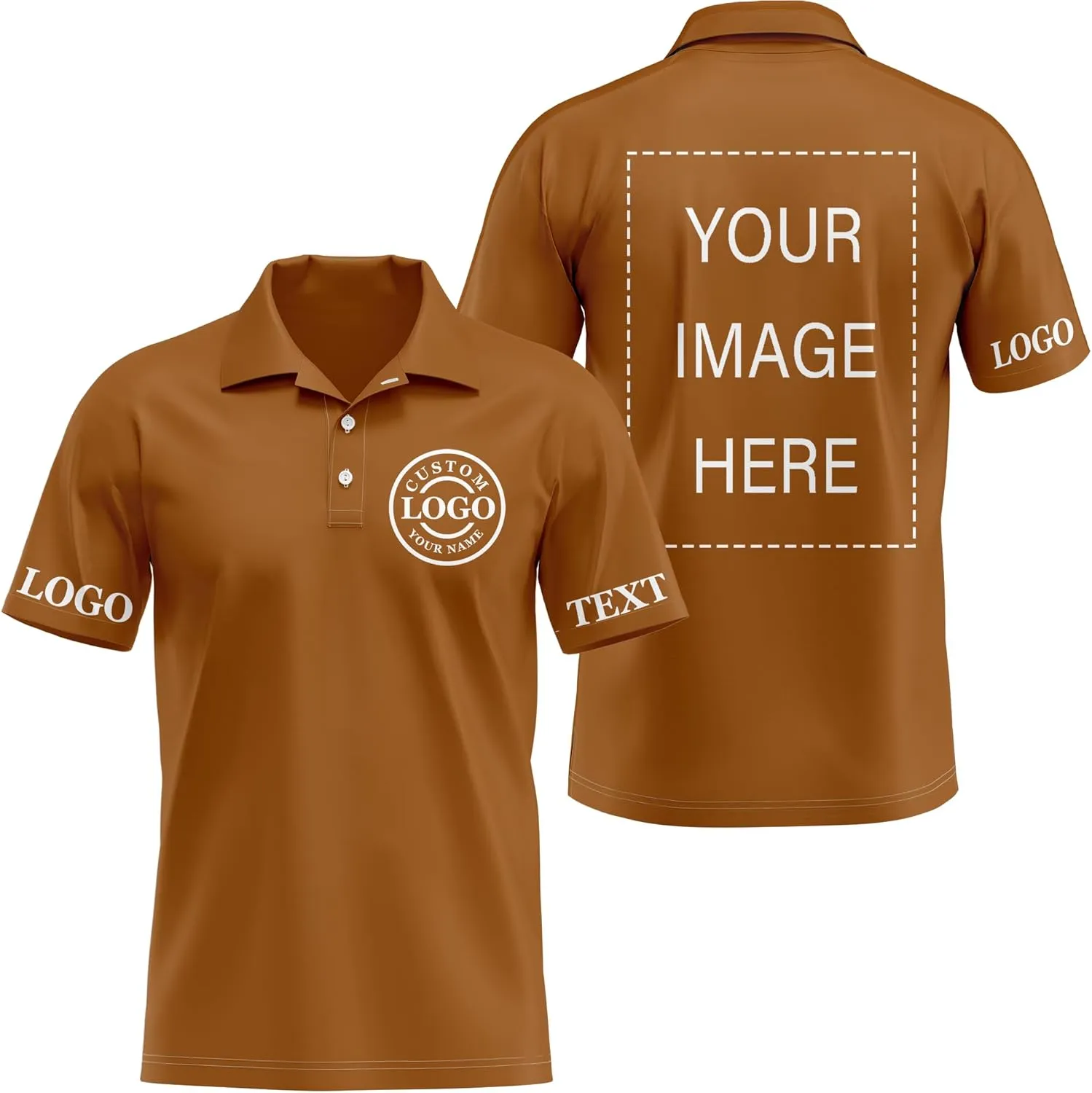Custom Polo Shirts for Men Women Design Your Own Printed Front Back and Sleeve Personalized with Logo & Text