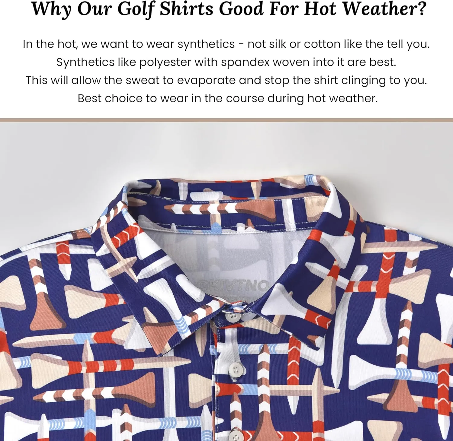 Mens Cool Crazy Funny Printed Golf Polo Shirts Summer Stretchy Dry Fit Short Sleeve Performance Shirts