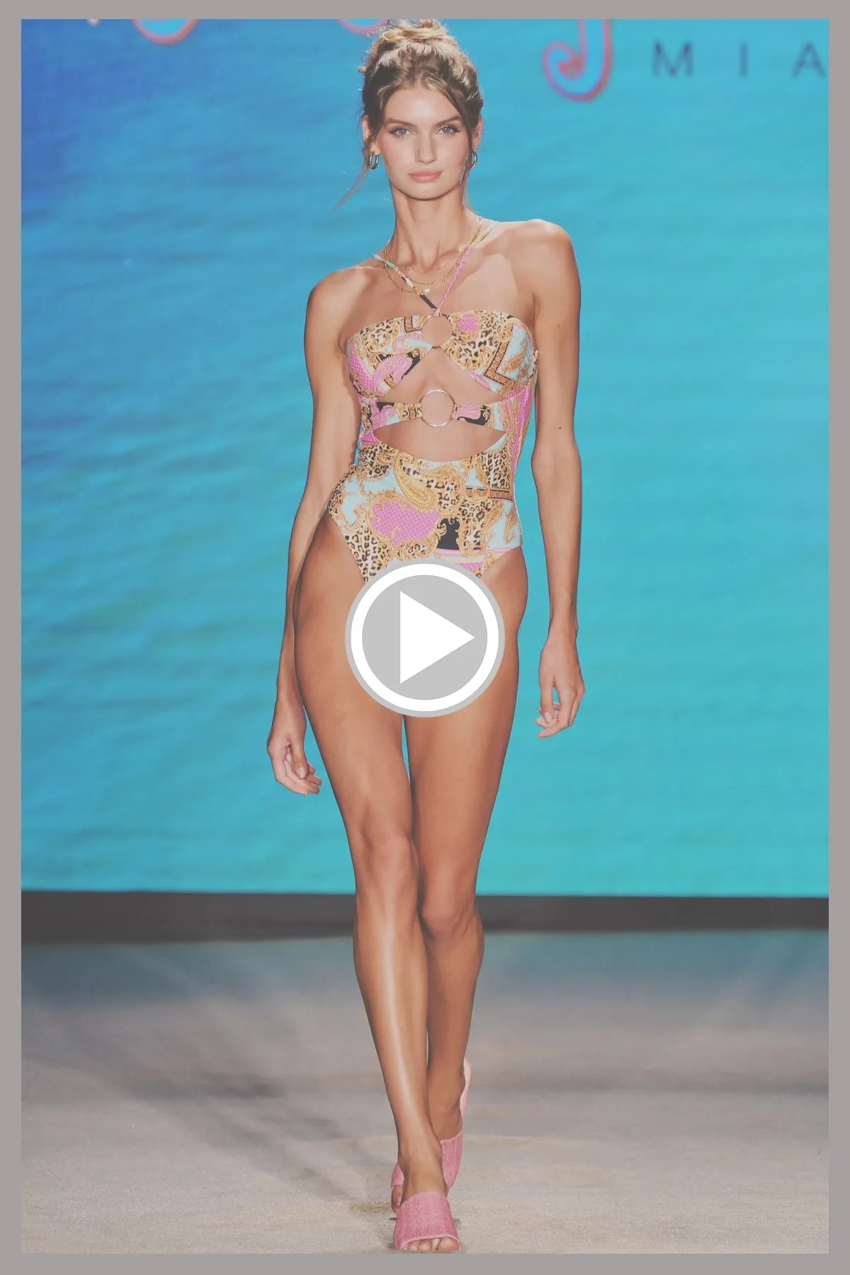 MIAMI DAYDREAM - Double Loop Bandeau One Piece & Double Loop Bandeau One Piece • Multicolor Runway