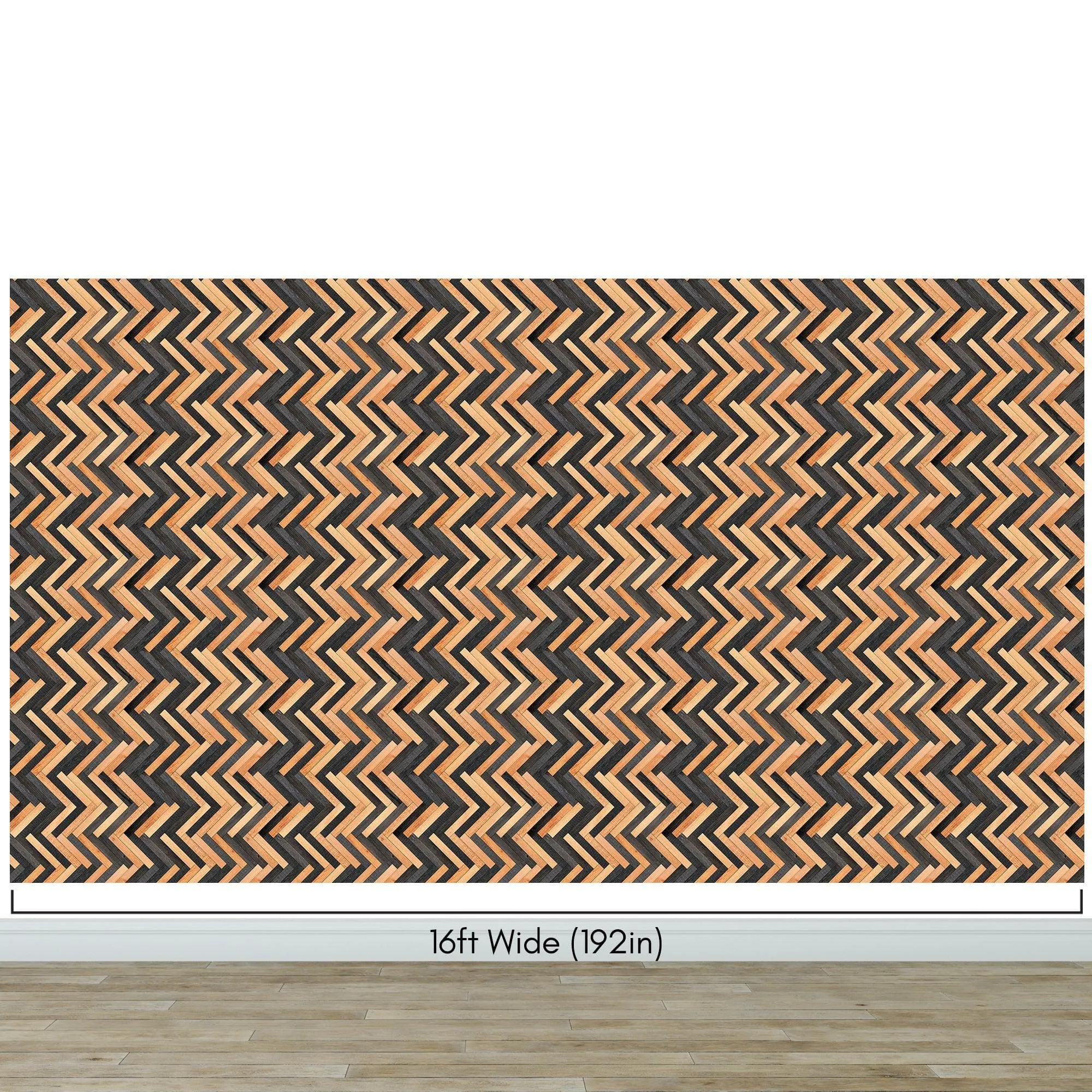Modern Design Wooden Zigzag Panel Wallpaper Mural. #6736