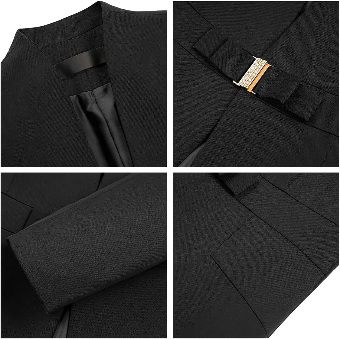 MODFUL Women's Business Pant Suit Set 2 Piece Slim Fit Blazer Jacket One Button Buckle Closure Lady Work Suit for Office