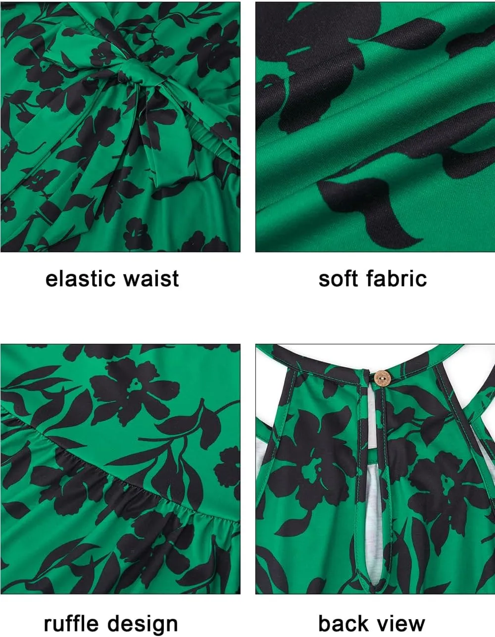 Newshows Womens 2025 Summer Dresses Halter Casual Beach Vacation Wedding Guest Belted Sundresses with Pockets