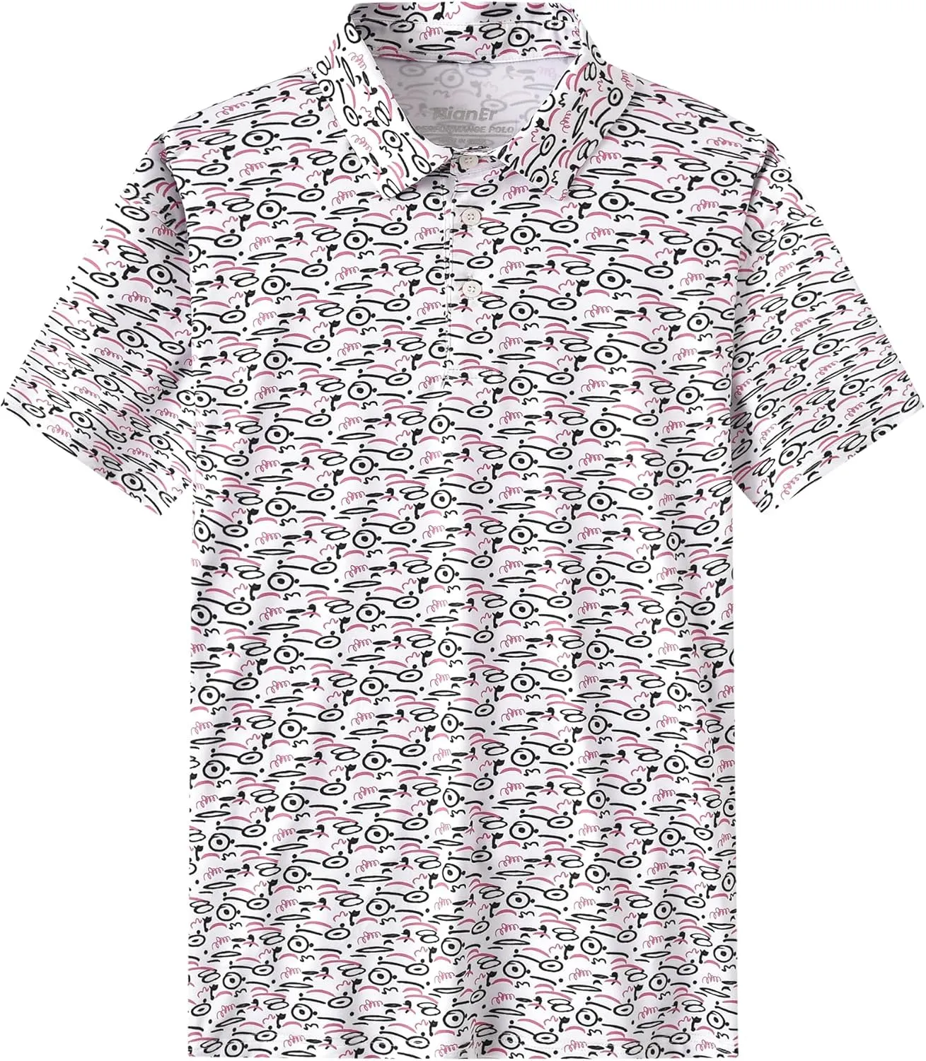 NianEr Mens Cool Crazy Funny Golf Polo Shirts Summer Dry Fit Short Sleeve Performance Moisture Wicking