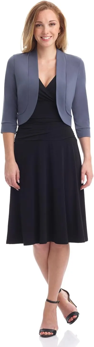 Rekucci Women's Soft Knit Rounded Hem Stretch Bolero Shrug