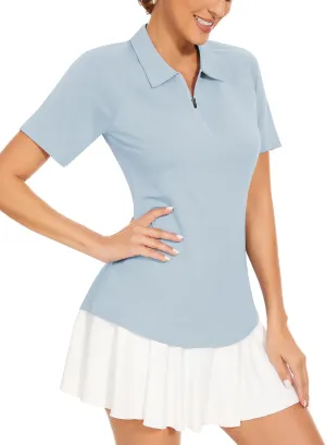 Soneven Women's Sleeveless Golf Shirts Ribbed Golf Tanks Tops UPF50  Athletic Racerback Polo Shirts Tennis Tops