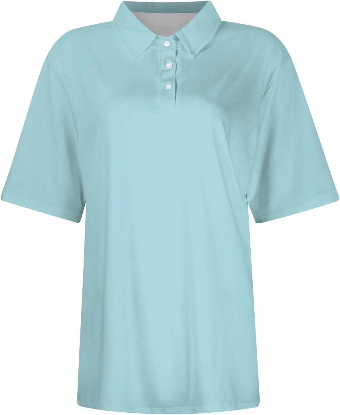 Womens Golf Shirt Polo Neck Short Sleeve Button Basic Top Summer Business Casual Tunic