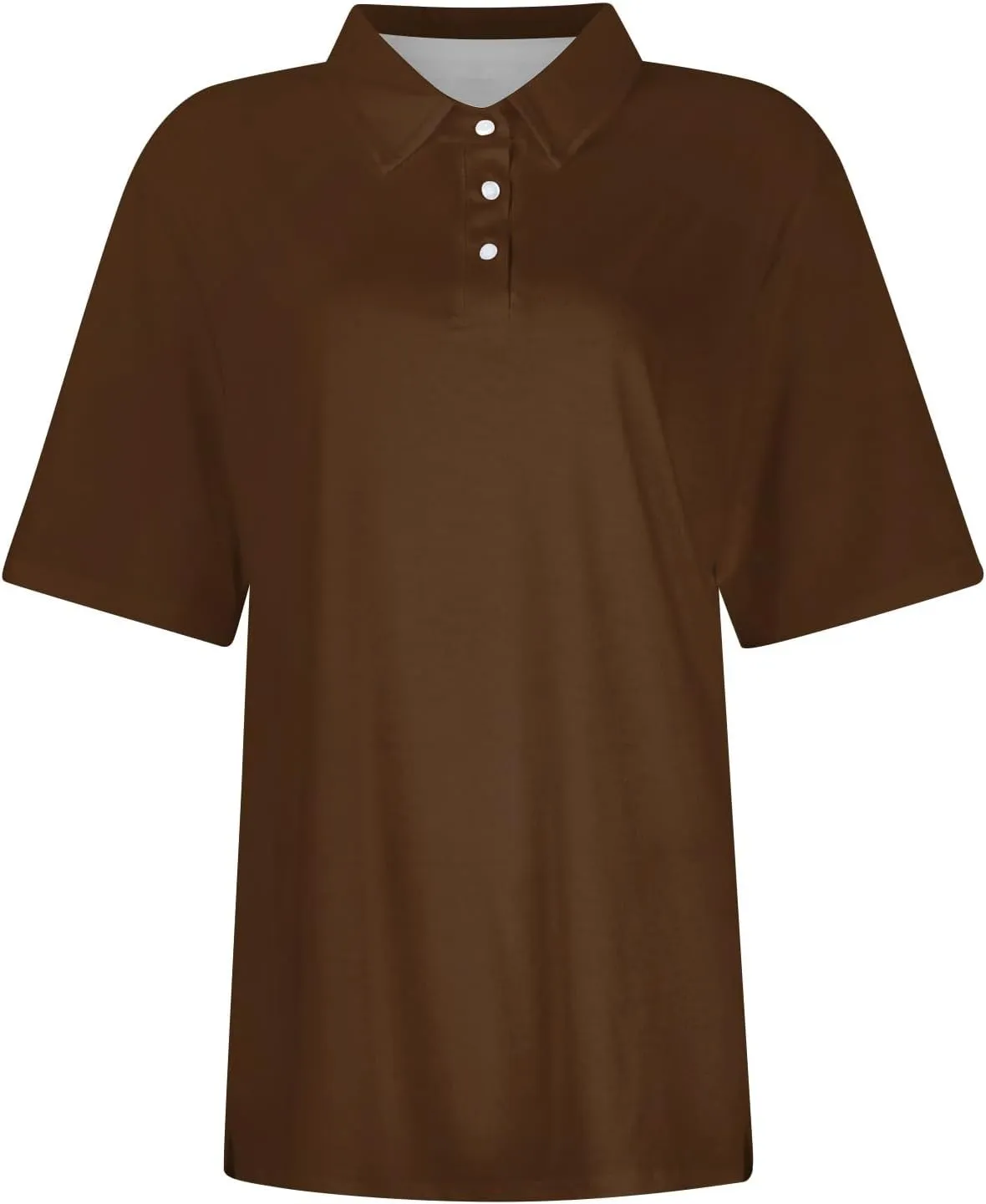 Womens Golf Shirt Polo Neck Short Sleeve Button Basic Top Summer Business Casual Tunic